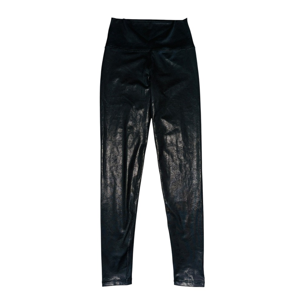 Aerie Shiny Black Leggings High Waist Yoga‎ Pants Athletic Tights Small
